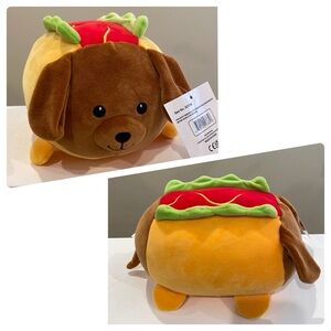 NWT 9” Smoochy Pals Wiener Dog as a Hot Dog Squishy Plush by Linzy Toys